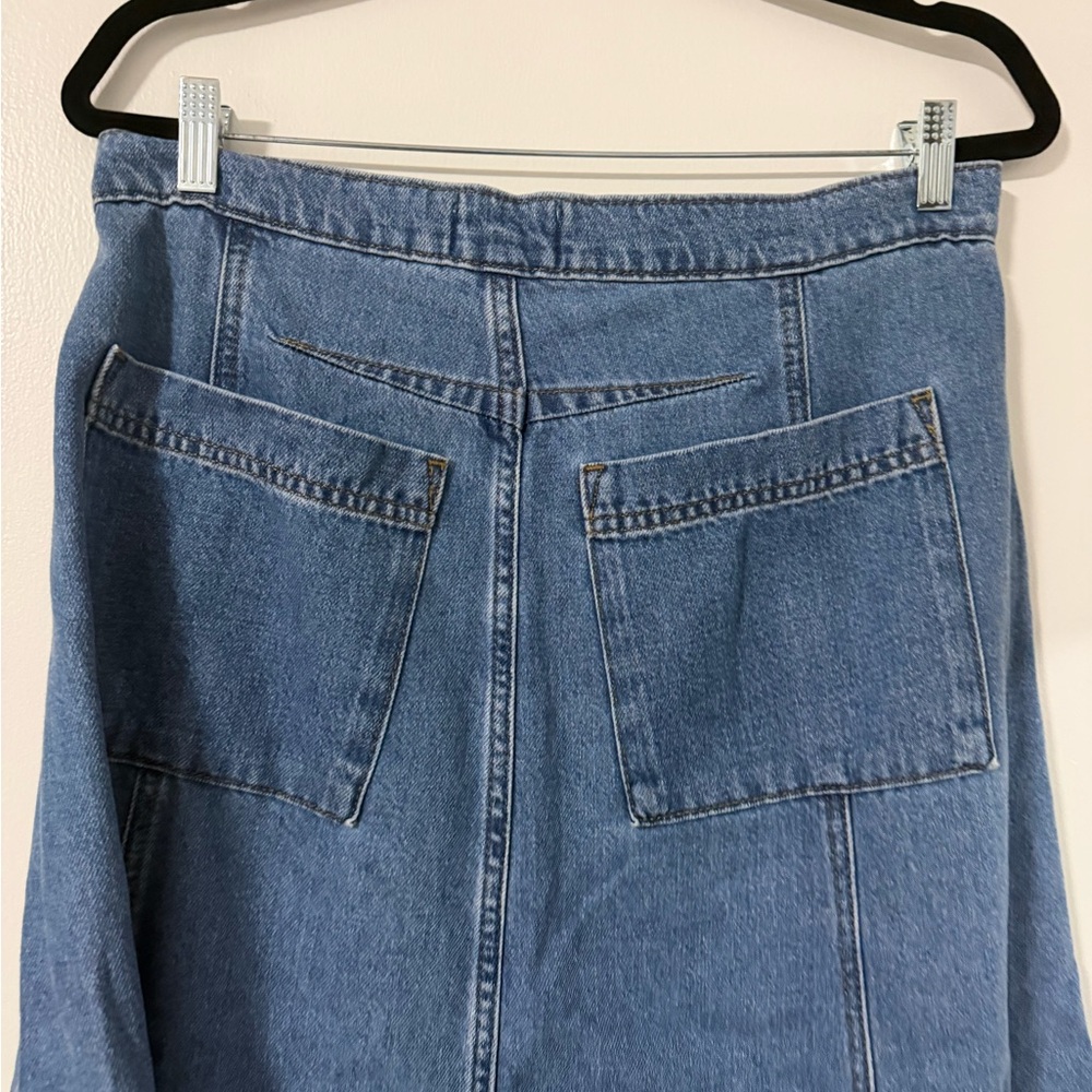Universal Thread Light Blue Denim Panel A-Line Ma… - image 6